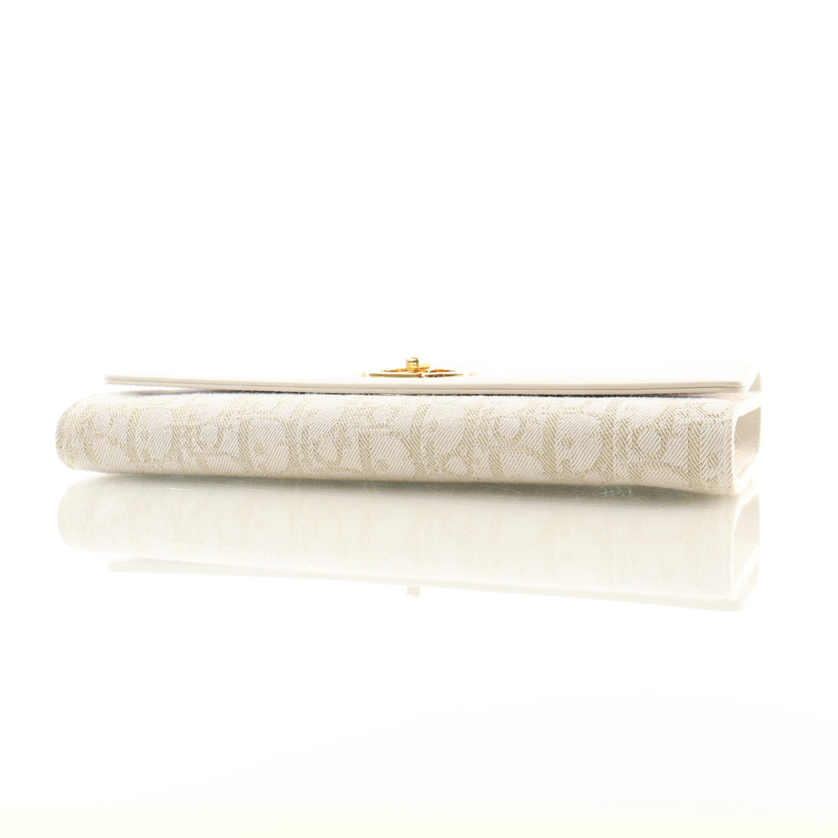 Pre-Owned Christian Dior Top Handle Medium Calfskin Oblique Canvas Miss Caro Pouch, side profile, photo 7 of 15