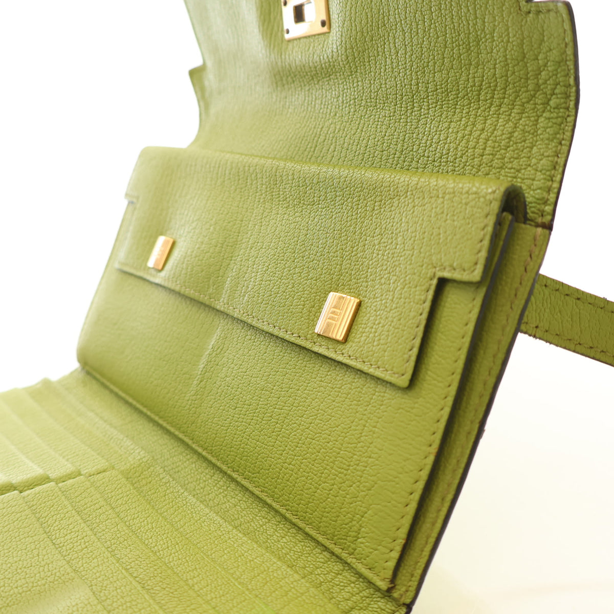 Hermes Vintage Vert Anis Chevre Mysore Kelly Long Wallet, photo 15 of 18