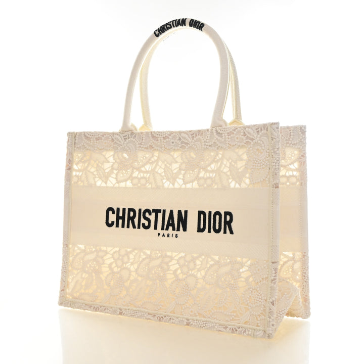 Christian Dior Medium Embroidered D Lace Book Tote