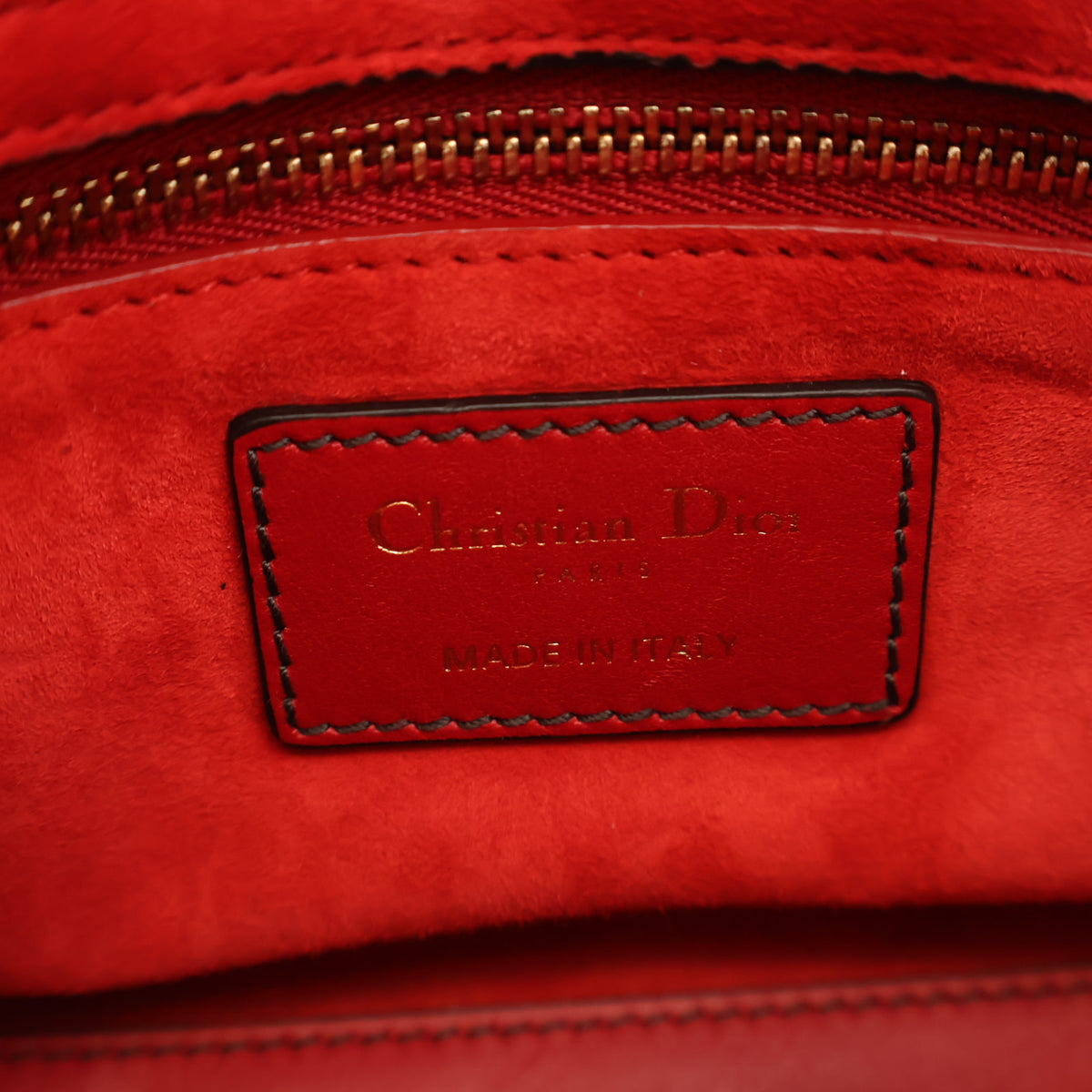 Pre-Owned Christian Dior Lady Dior Mini Lambskin, logo detail