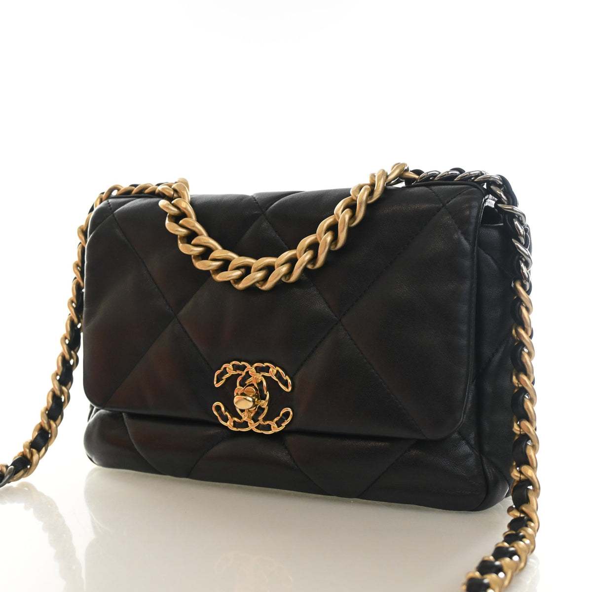 Pre-Owned Chanel 19 Flap Bag Medium Lambskin, front view, photo 3 of 16