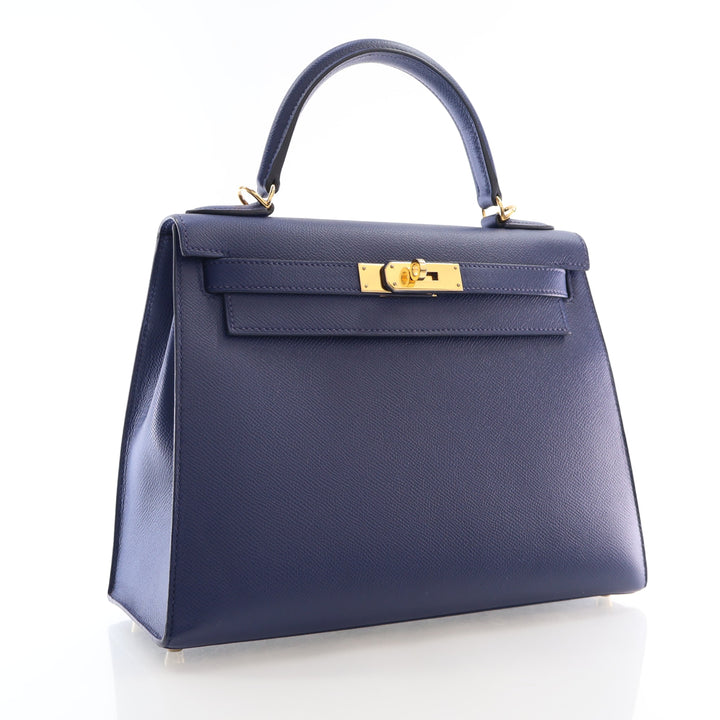 Hermes Bleu Indigo Epsom Sellier Kelly 28