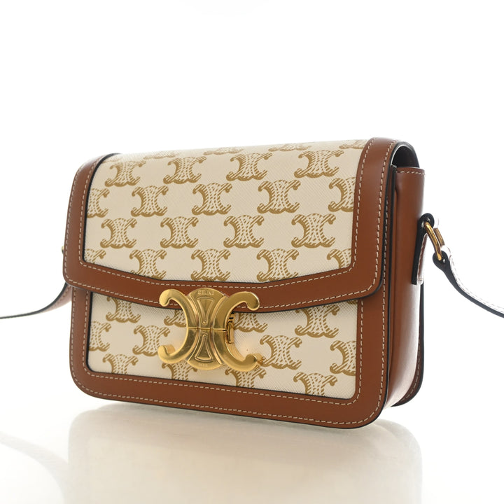 Celine Teen Triomphe Canvas Triomphe Flap Bag