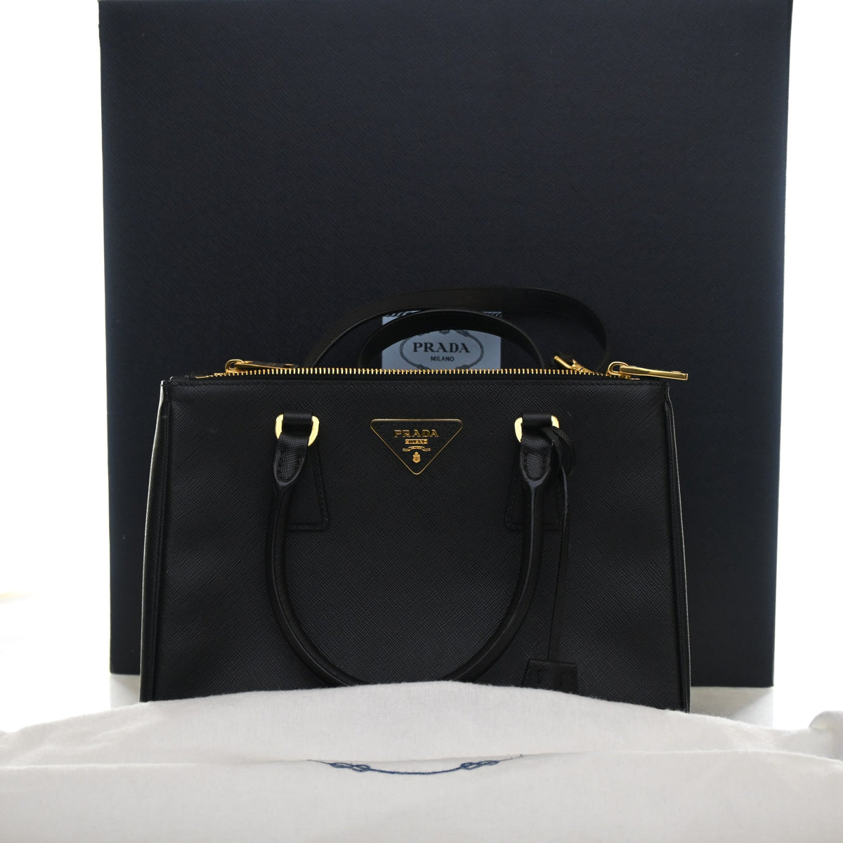 Pre-Owned Prada Galleria Medium Saffiano Double Zip Tote, front view, photo 14 of 14