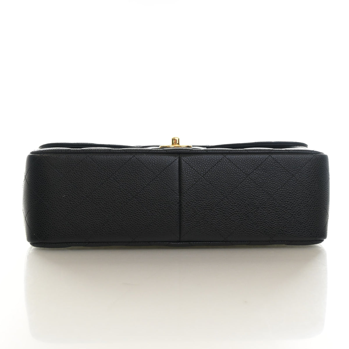 Pre-Owned Chanel Classic Double Flap Jumbo Caviar Leather Bag, base view, photo 9 of 14