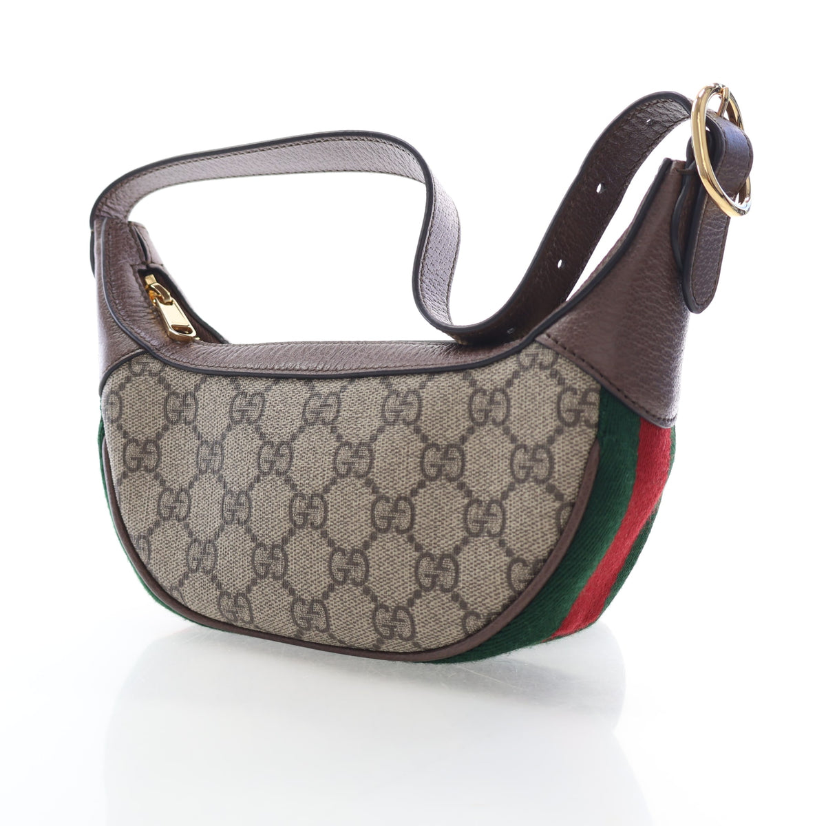 Gucci Mini GG Supreme Ophidia Half Moon Hobo, photo 3 of 16