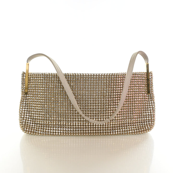 Saint Laurent Small Crystal Mesh Suzanne Baguette