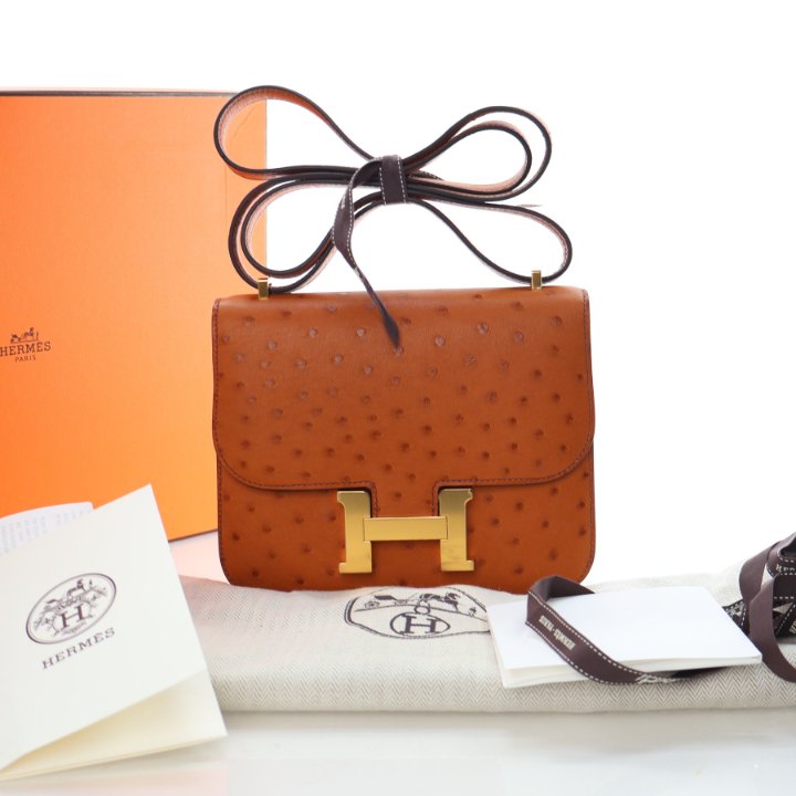 Hermes Gold Ostrich Constance 18, photo 17 of 17