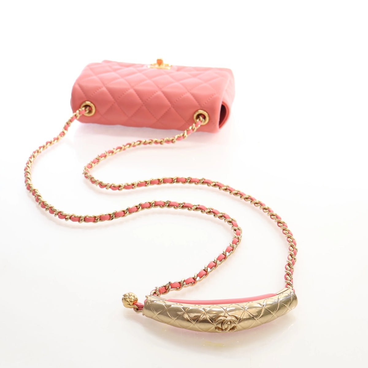 Pre-Owned Chanel Flap Bag Small Lambskin Single, side profile