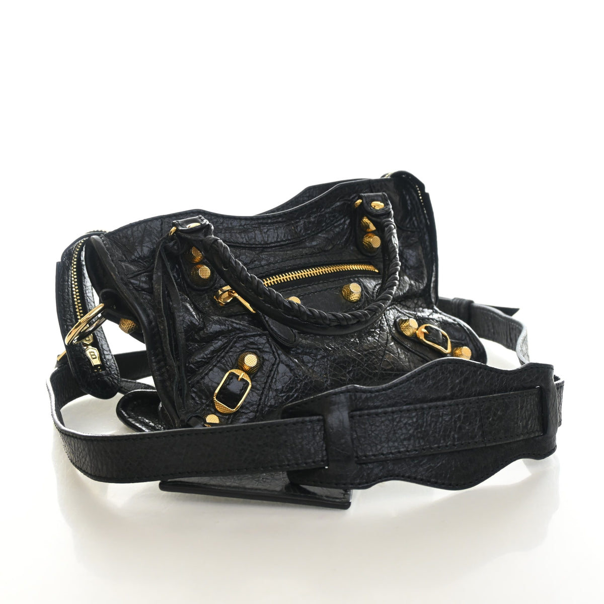 Pre-Owned Balenciaga Mini Arena Lambskin Classic City Bag, side profile, authenticated at Luxe Du Jour