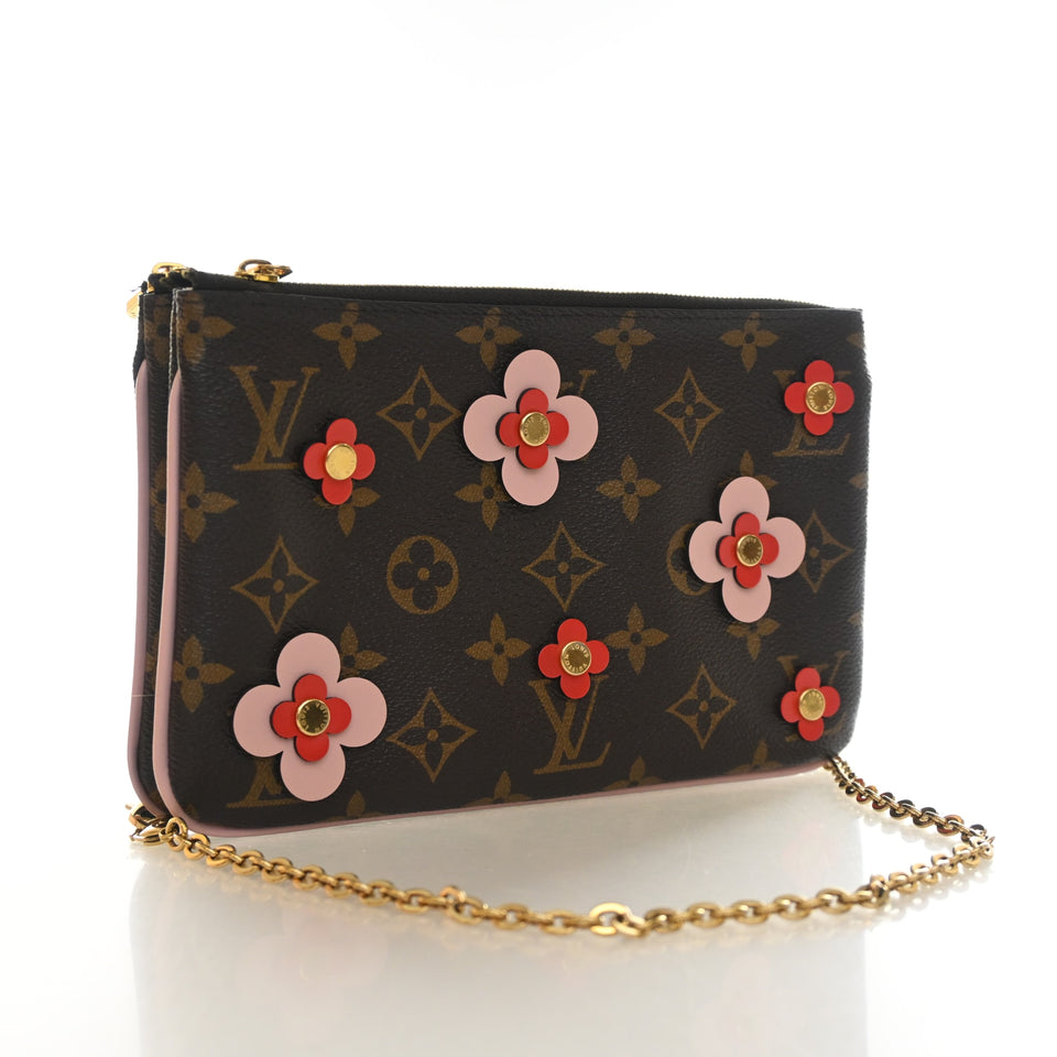 Louis Vuitton Monogram Blooming Flowers Double Zip Pochette