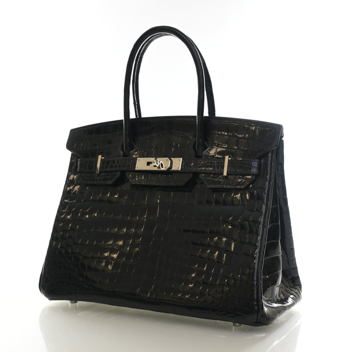 Hermes Noir Crocodile Birkin 30