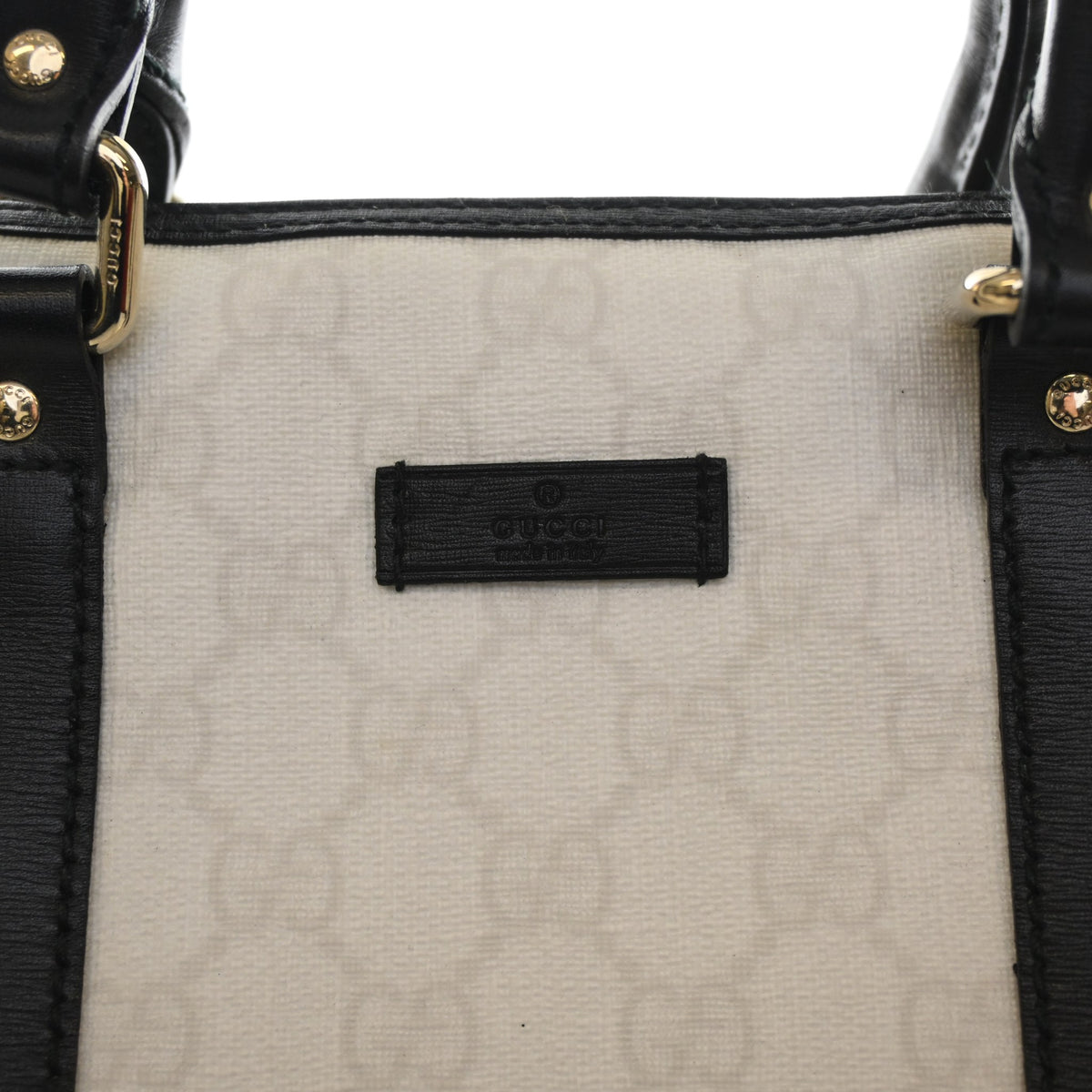 Pre-Owned Gucci Medium GG Supreme Joy Boston Bag, gold embossed logo detail