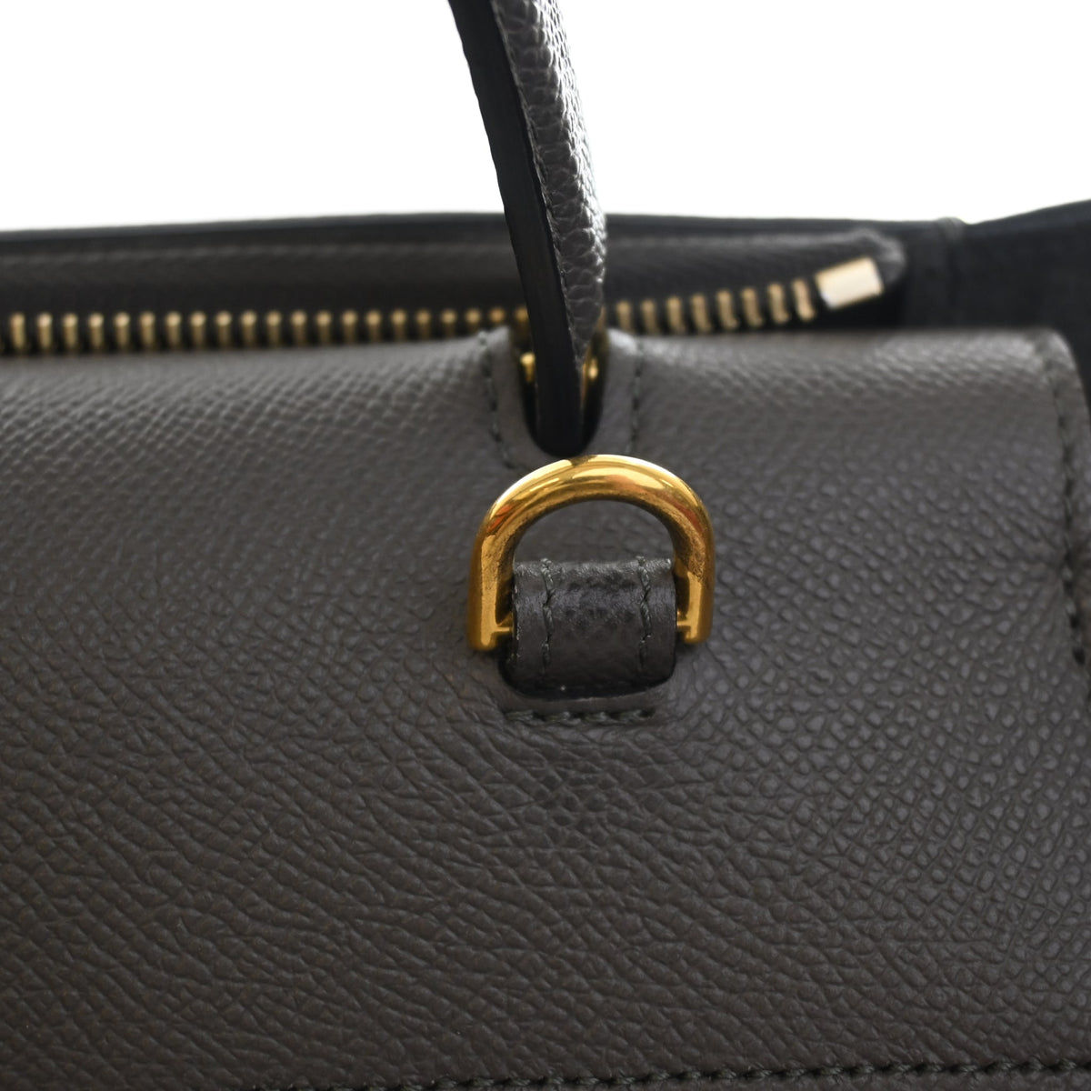 Pre-Owned Celine Belt Bag Mini Calfskin, gold hardware close-up