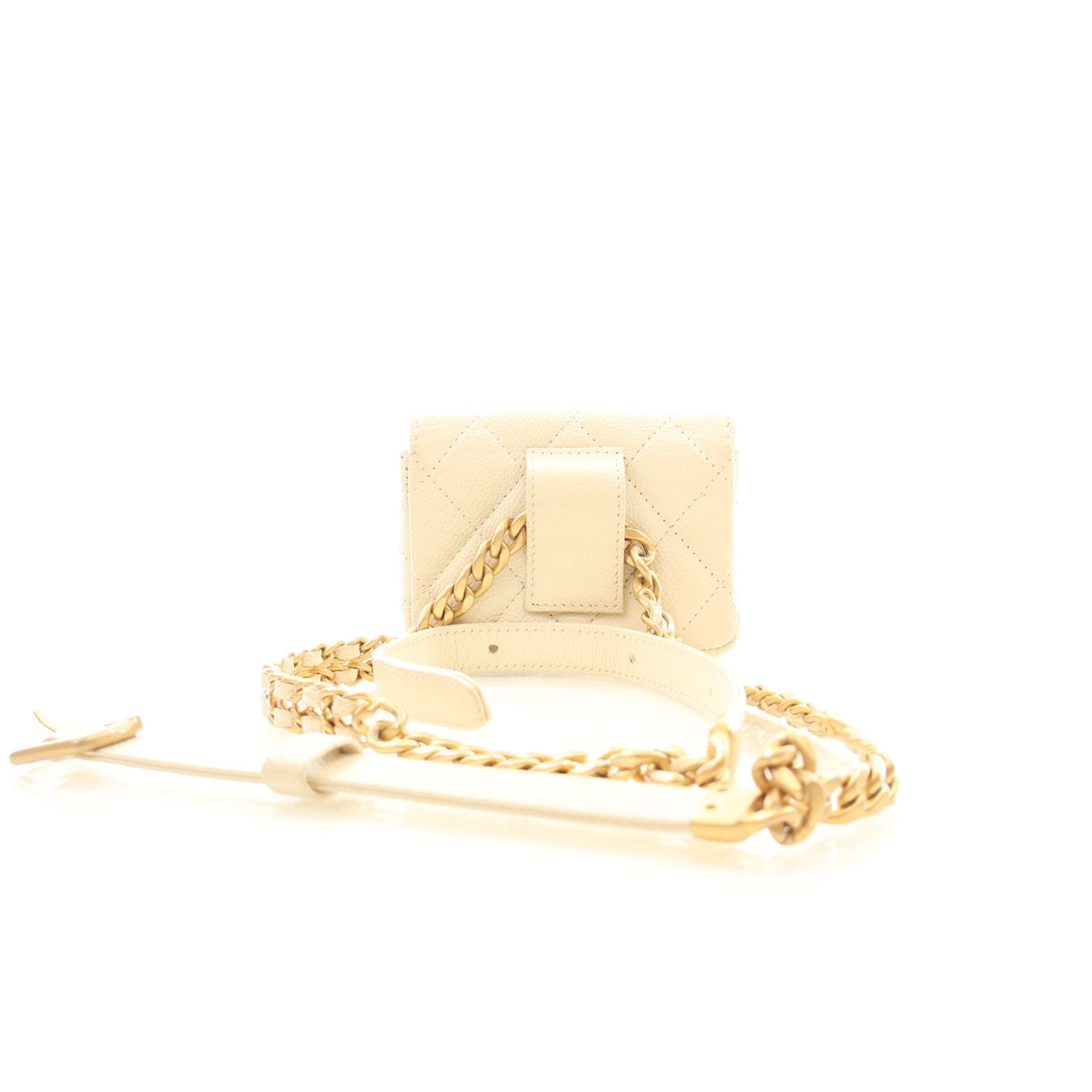 Pre-Owned Chanel Belt Bag Caviar Leather, strap detail