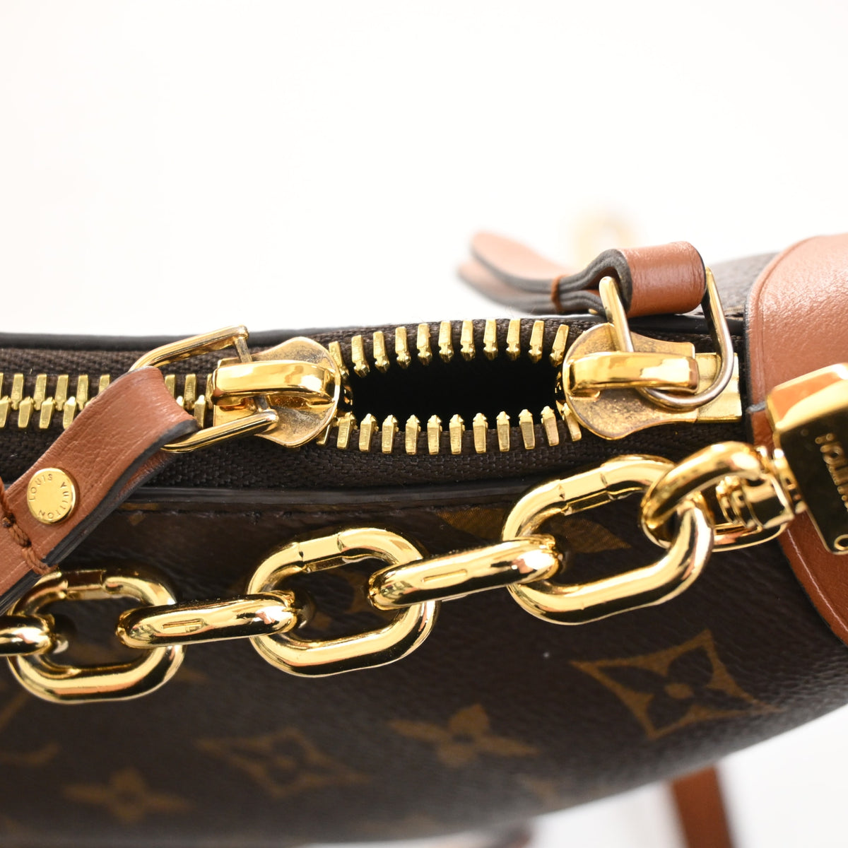 Pre-Owned Louis Vuitton Hobo Monogram Loop Bag, gold hardware close-up, photo 15 of 19