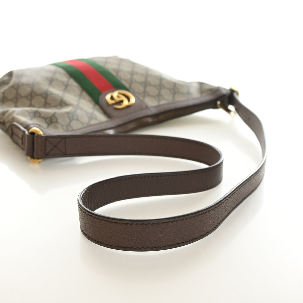 Pre-Owned Gucci Small GG Supreme Half Moon Hobi Bag, side profile, photo 10 of 15