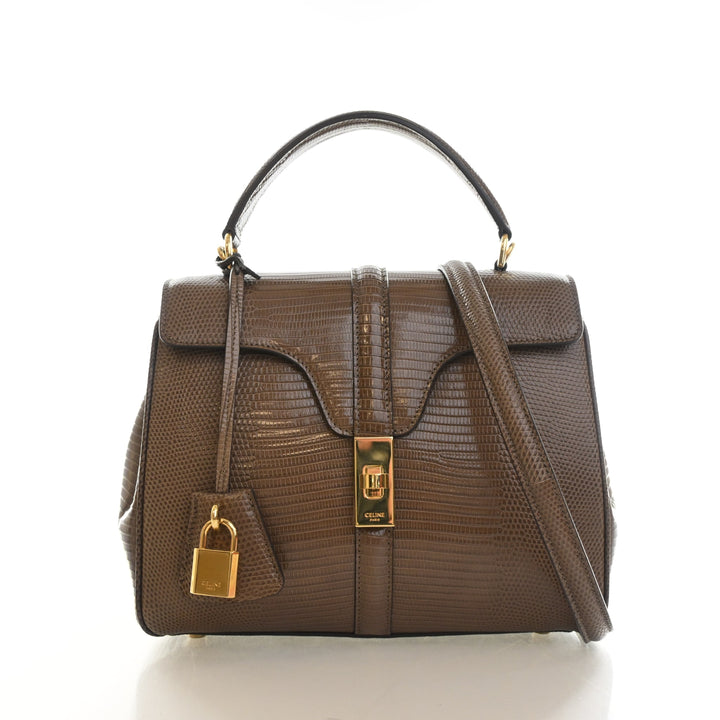 Celine Small Lizard 16 Top Handle Bag