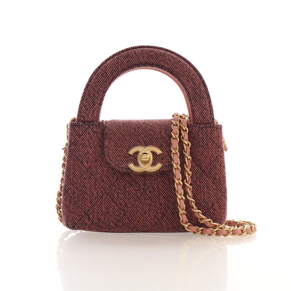 Chanel Nano Denim Kelly Top Handle