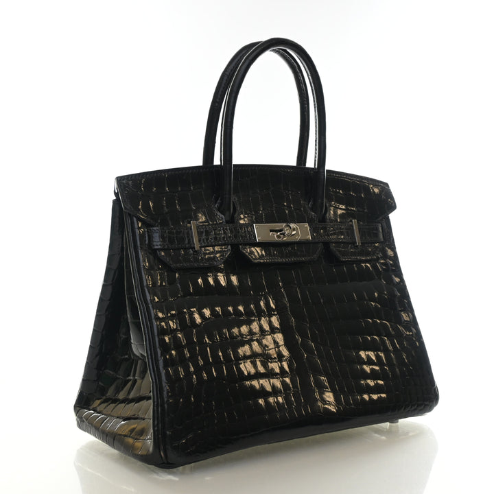 Hermes Noir Crocodile Birkin 30