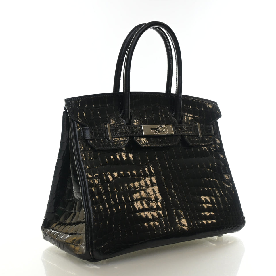 Hermes Noir Crocodile Birkin 30