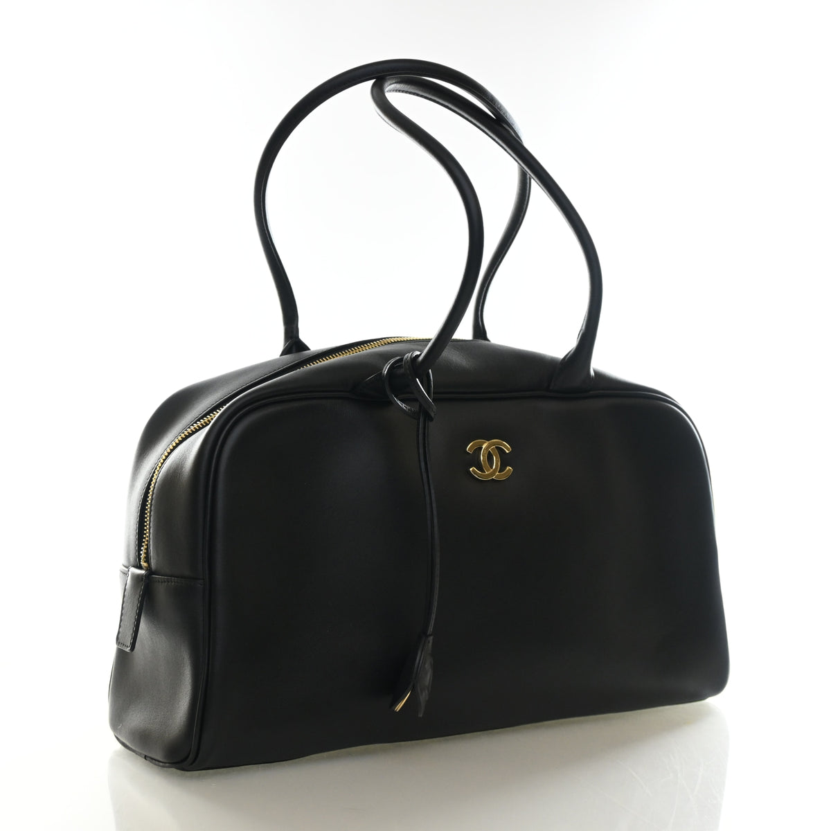 Pre-Owned Chanel Large Calfskin Perfect Bowling Bag, front view
