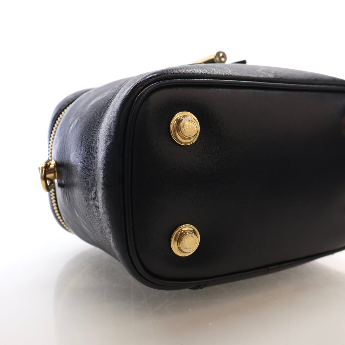 Pre-Owned Louis Vuitton Vanity PM Monogram Embossed Lambskin, base and feet view, photo 6 of 14
