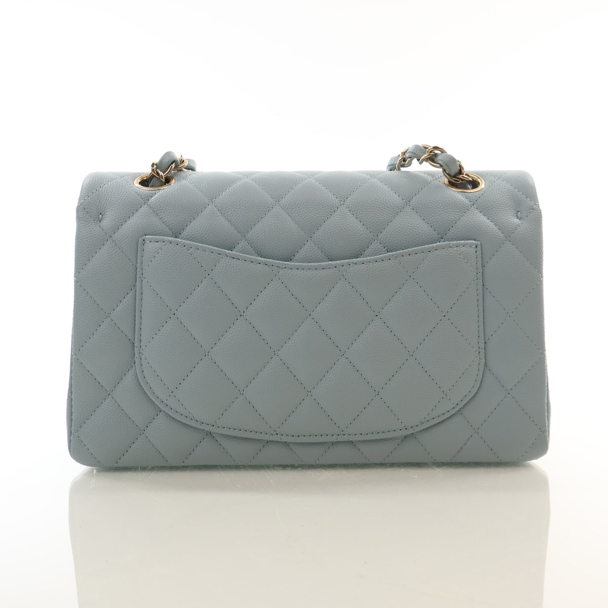 Pre-Owned Chanel Classic Double Flap Small Caviar Leather Bag, back view