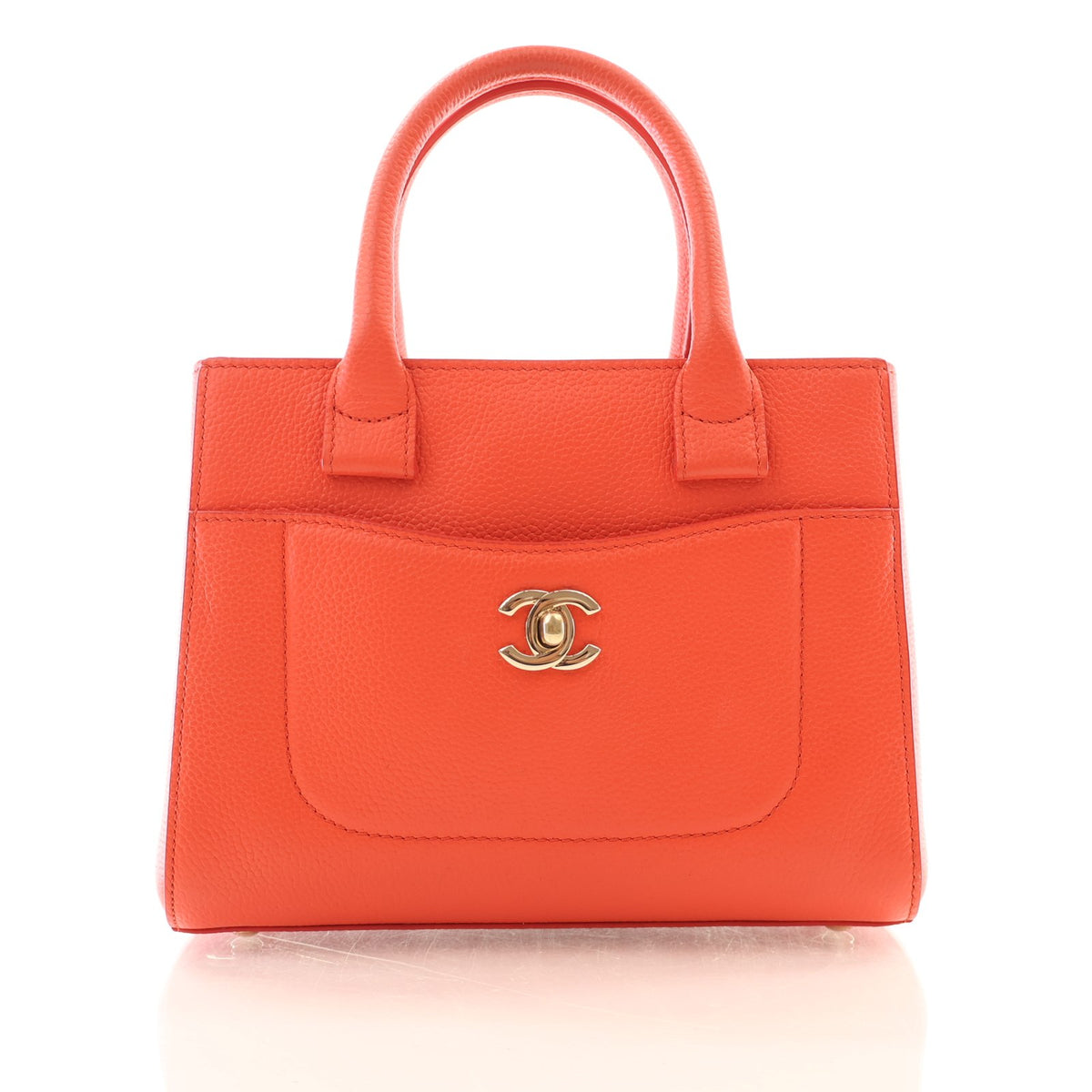 Pre-Owned Chanel Tote Bag Mini Calfskin Neo Executive, front view, authenticated at Luxe Du Jour