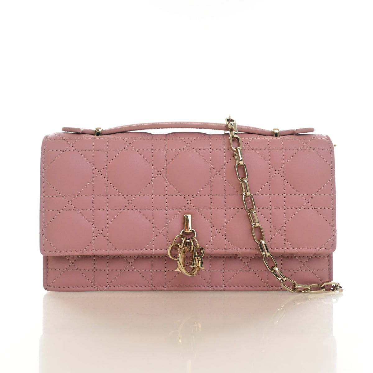 Pre-Owned Christian Dior Mini Lambskin My Dior, front view, authenticated at Luxe Du Jour