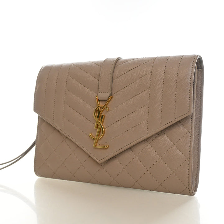 Saint Laurent Calfskin Envelope Clutch