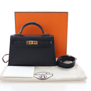 Hermes Noir Chevre Mini Kel...
