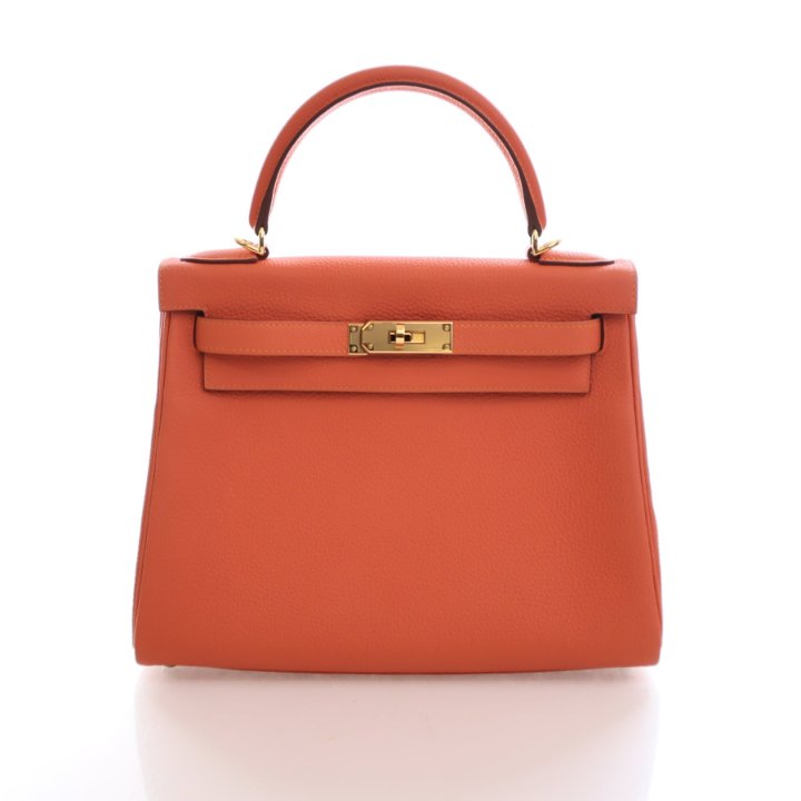 Hermes Orange Poppy Togo Retourne Kelly 28