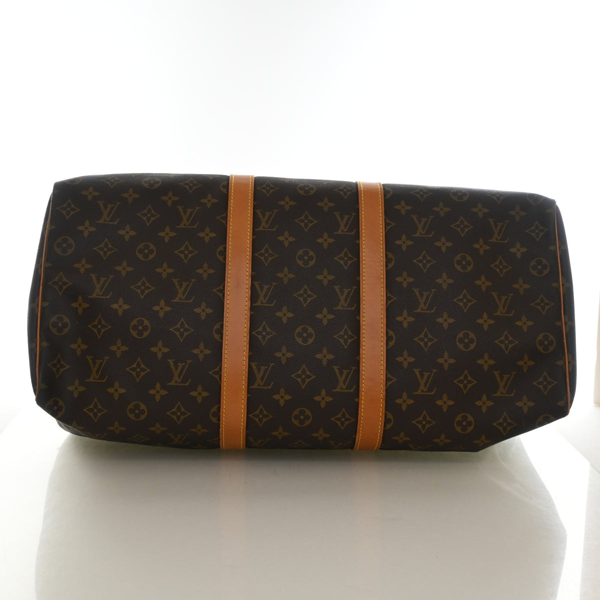 Vintage Louis Vuitton 50 Monogram Keepall, base and feet view, photo 9 of 19