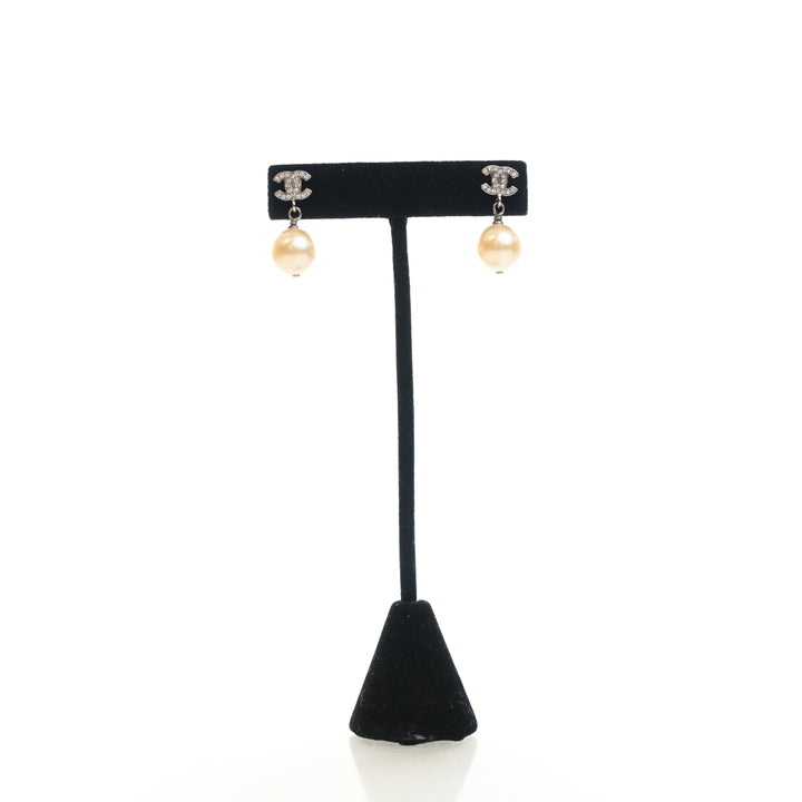 Chanel Pearl CC Drop Earrings