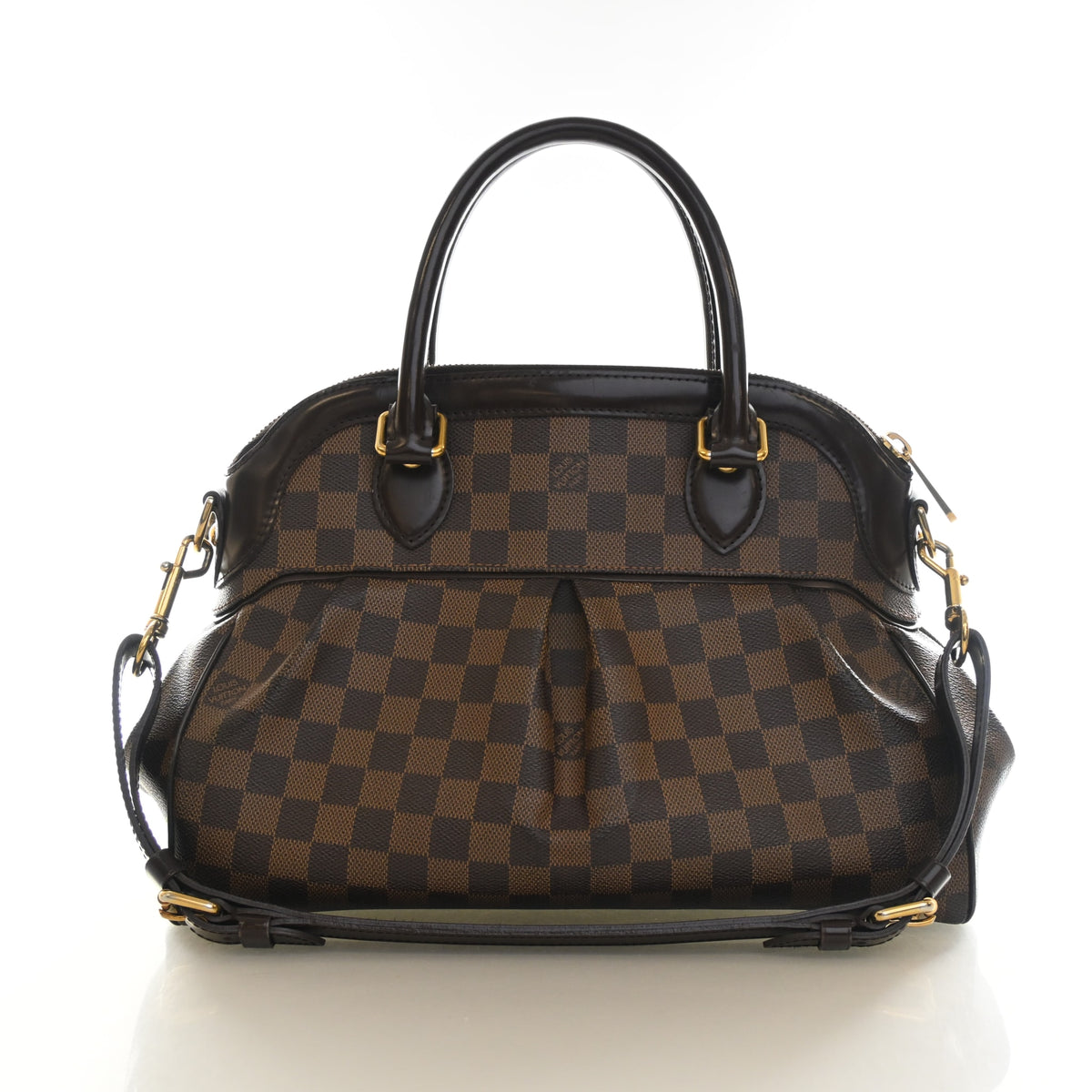 Vintage Louis Vuitton PM Damier Ebene Trevi, front view, authenticated at Luxe Du Jour