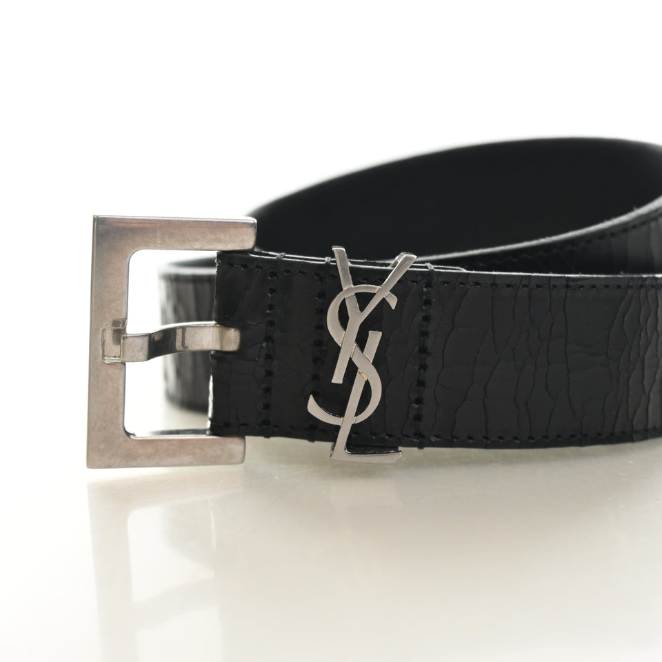 Saint Laurent Leather Cassandre Belt Sz 85