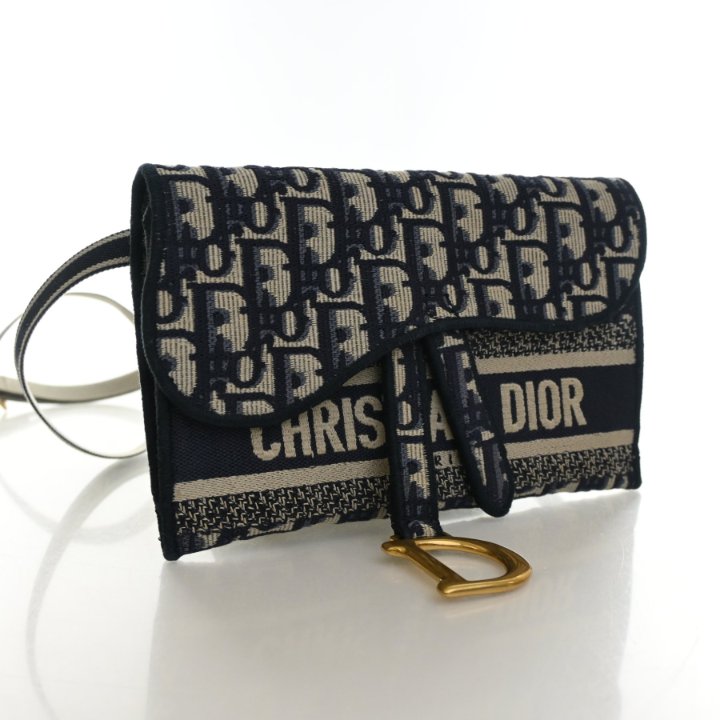 Christian Dior Oblique Slim Saddle Belt Pouch