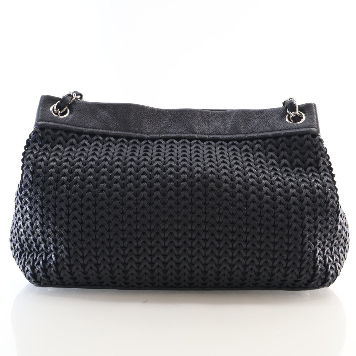 Pre-Owned Chanel Tote Woven Caviar Leather CC Charm, front view