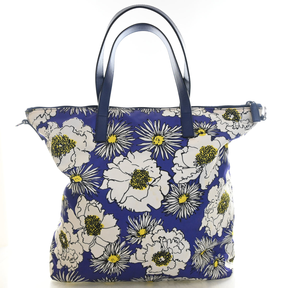 Prada Medium Nylon Floral Shopper Tote Bag, photo 12 of 16