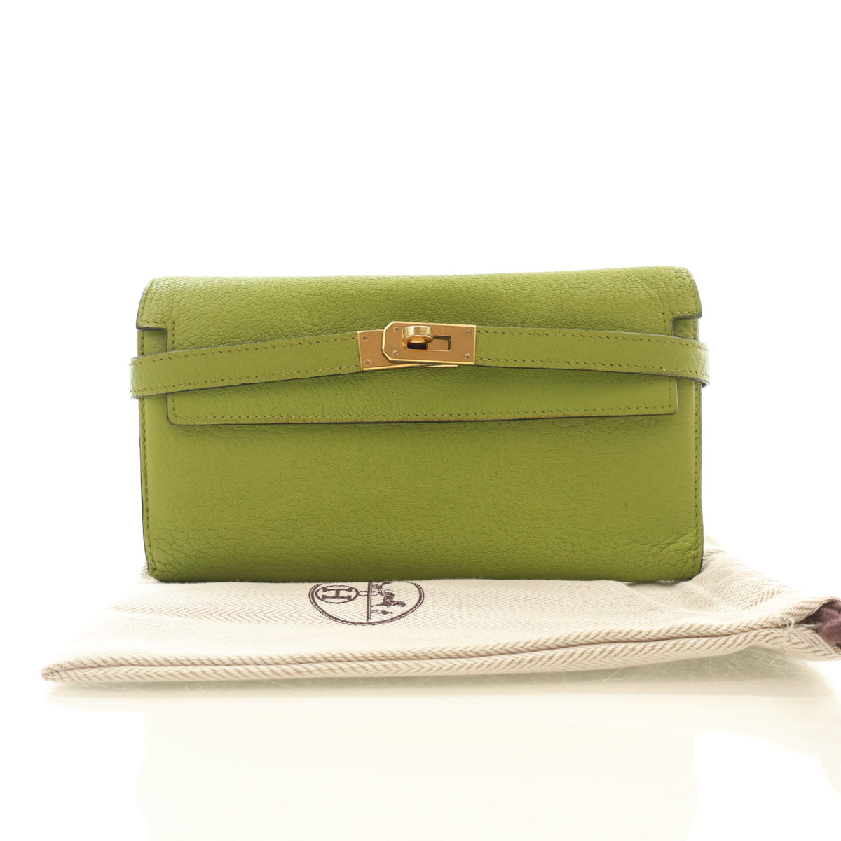 Hermes Vintage Vert Anis Chevre Mysore Kelly Long Wallet, photo 18 of 18