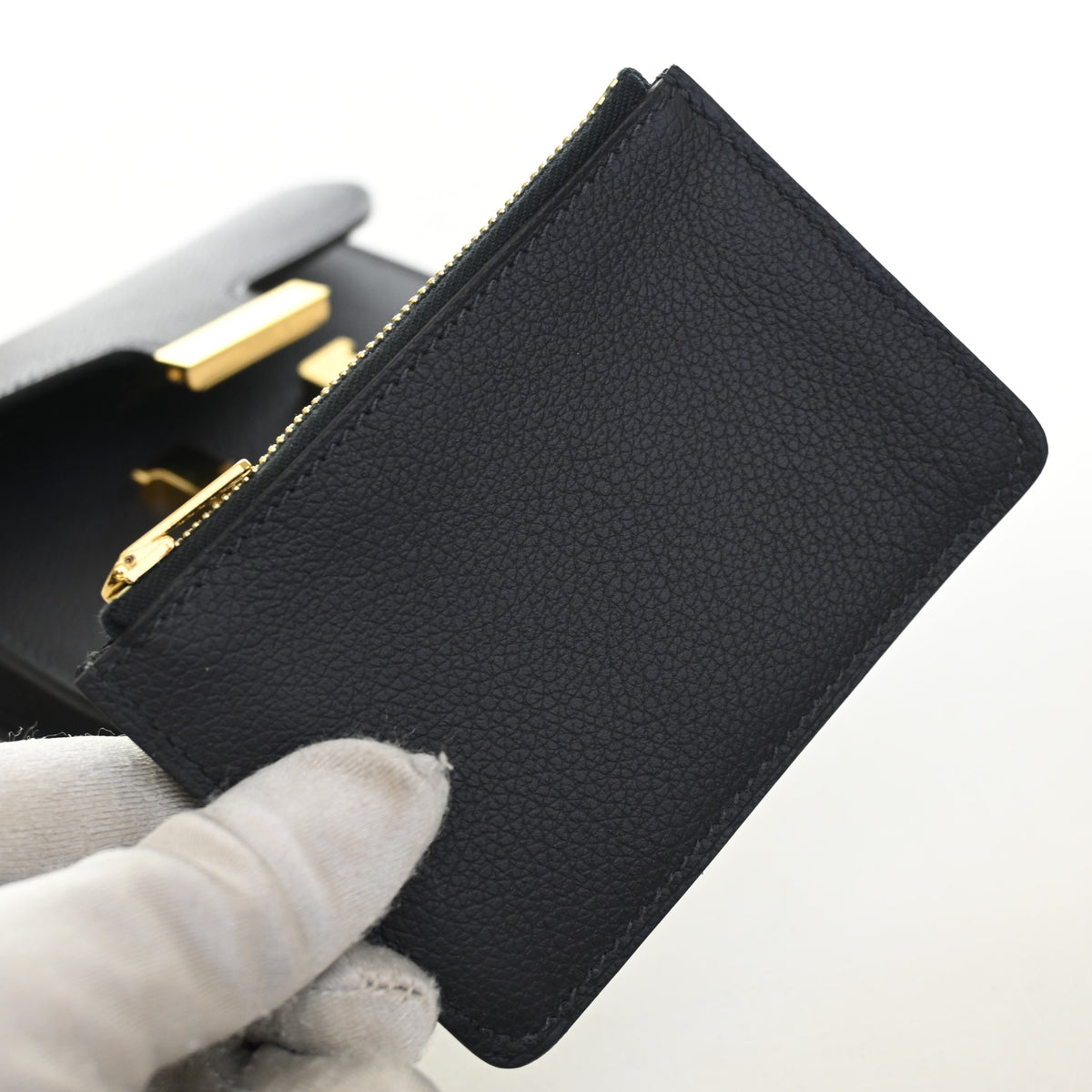 Hermes Bleu Indigo Evercolor Constance Slim Wallet, photo 12 of 12