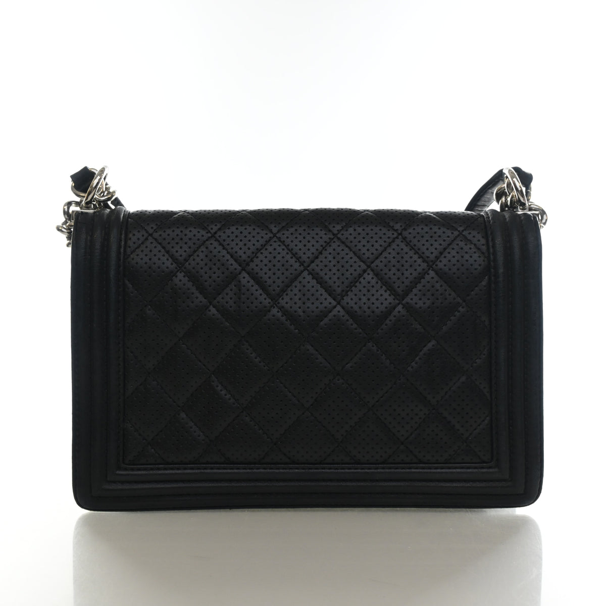 Pre-Owned Chanel Boy Bag Medium Lambskin Perforated, front view