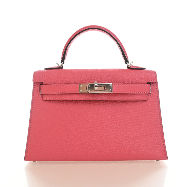 Hermes Rose Lipstick Chevre Mysore Mini Kelly 20
