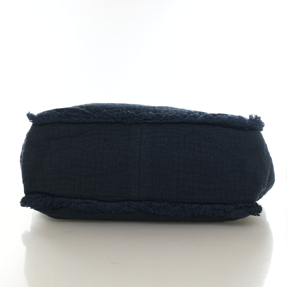 Pre-Owned Chanel Tote Small Mixed Fibers Double Face Deauville, base and feet view, photo 8 of 12