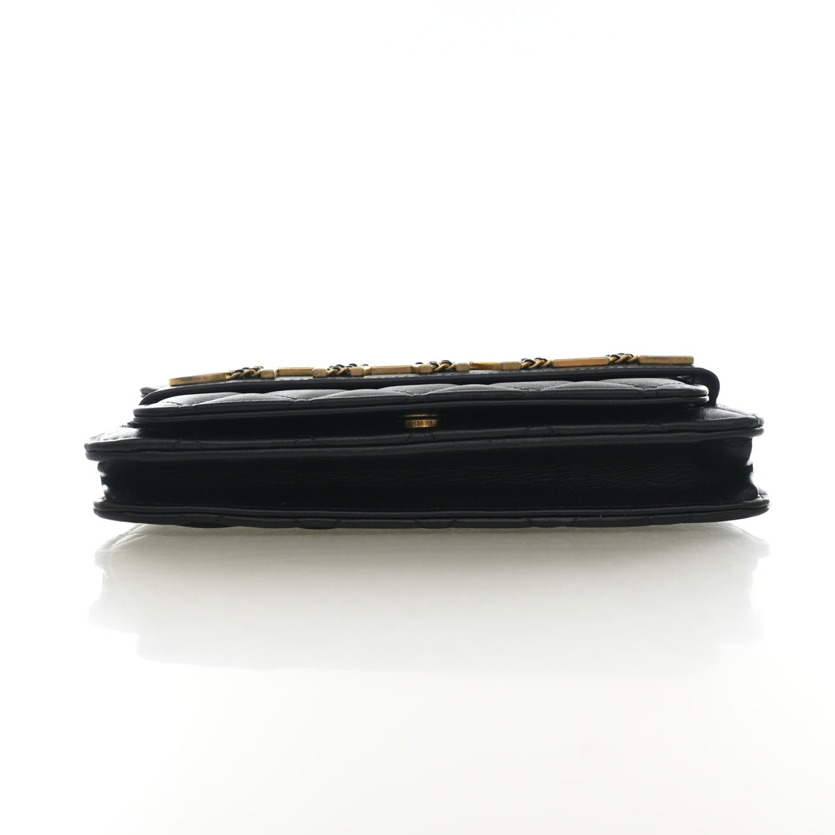 Pre-Owned Chanel Wallet On Chain Small Calfskin Enchained WOC, side profile, photo 8 of 13