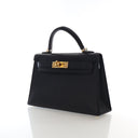 Hermes Noir Chevre Mini Kel...