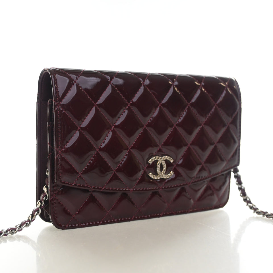 Chanel Patent Brilliant Wallet On Chain (WOC)
