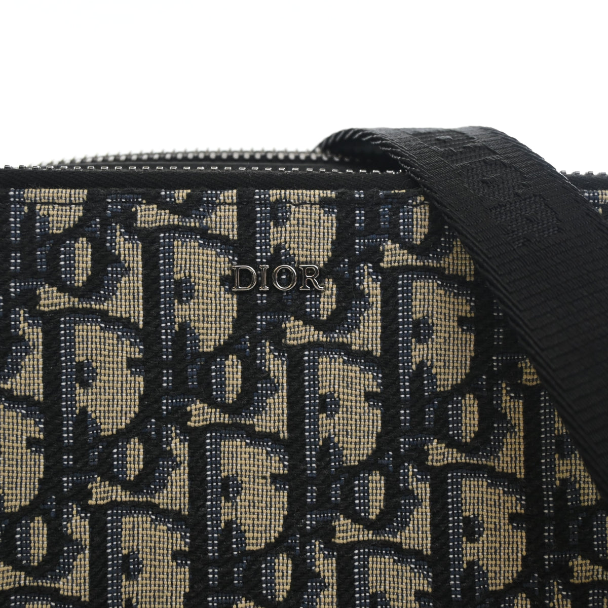 Pre-Owned Christian Dior Oblique Zipped Pouch With Strap, logo detail