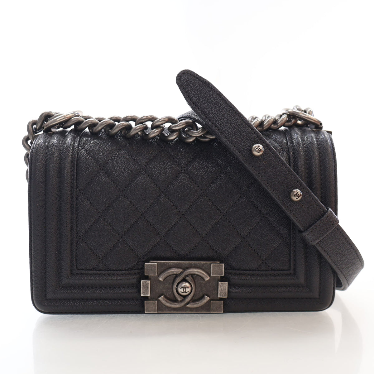 Pre-Owned Chanel Boy Bag Small Caviar Leather, front view, photo 1 of 17